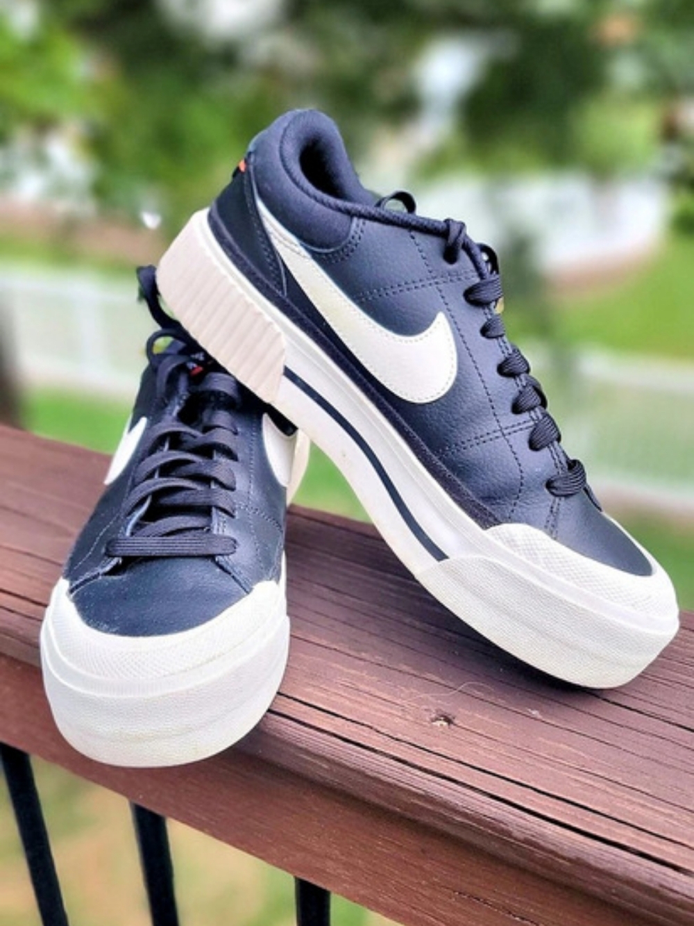 Nike Court Legacy Lift Black Sail Black & White Sneakers